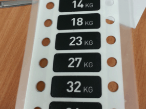 מדבקות מלבן משקל מודפסות בצבע אחד שחור