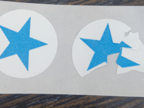 מדבקות שבירות מתפוררות ביטחוני עיגול עם הדפסה בצבע אחד