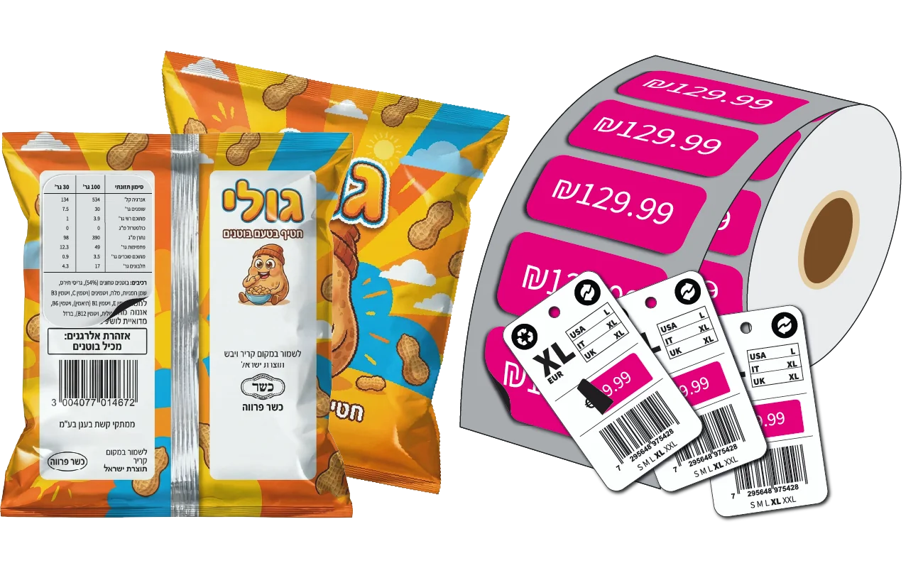 גליל מדבקות מחיר ורודות עם גב אטום לתיקון מחירים על תגיות בגדים וכיסוי מידע על אריזות חטיפי בוטנים