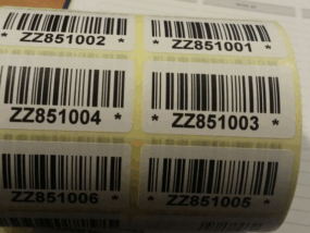 מדבקות ברקוד מלבן נייר עם מידע משתנה